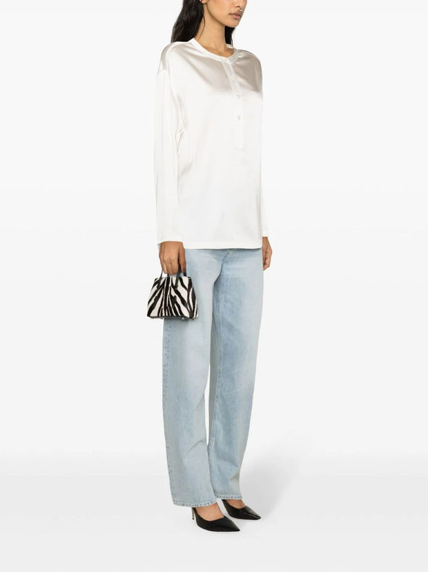 TOM FORD - band-collar satin blouse