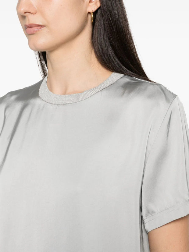 FABIANA FILIPPI - contrast-neck satin blouse