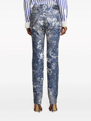 Ralph Lauren Collection - 160 distressed floral-jacquard jeans