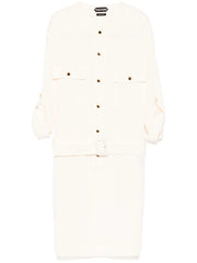 TOM FORD - Textured Belted Mini Shirt Dress