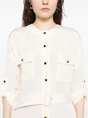 TOM FORD - Textured Belted Mini Shirt Dress