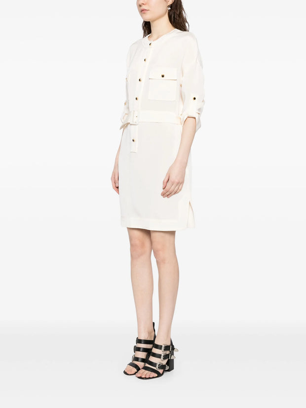 TOM FORD - Textured Belted Mini Shirt Dress