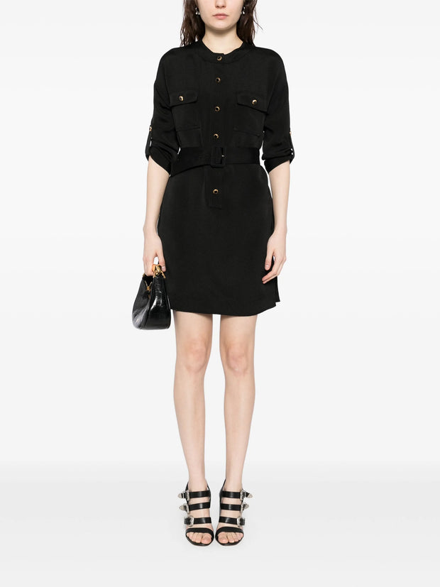 TOM FORD - Textured Belted Mini Shirt Dress