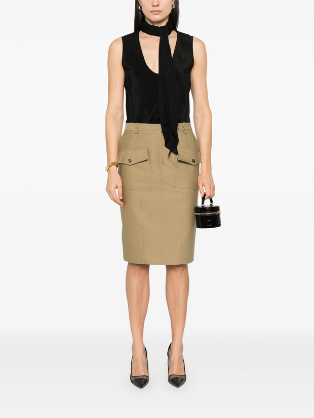 TOM FORD - Twill Midi Skirt