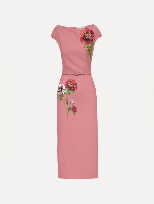 Oscar de la Renta - Pink Peony Belted Dress