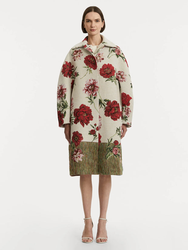Oscar de la Renta - Peony Jacquard Coat