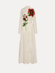 Oscar de la Renta - Peony White Cotton Floor-Length Dress