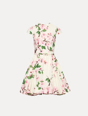 Oscar de la Renta - Cherry Blossom Cotton Poplin Mini Dress