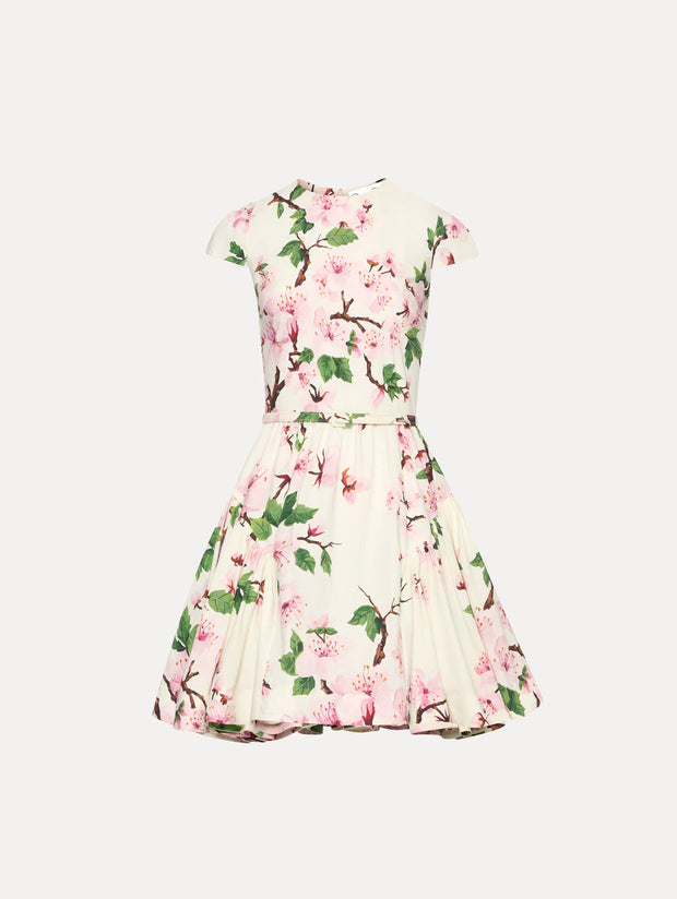 Oscar de la Renta - Cherry Blossom Cotton Poplin Mini Dress