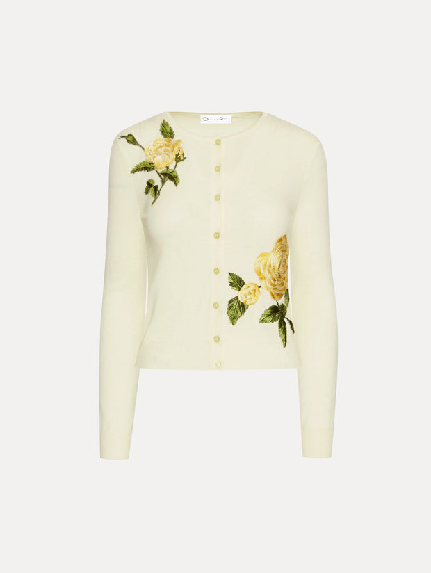 Oscar de la Renta - Yellow Rose Cardigan