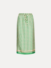 Oscar de la Renta - Geometric Print Silk Skirt