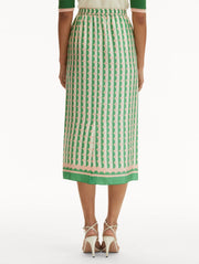 Oscar de la Renta - Geometric Print Silk Skirt