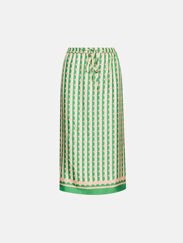 Oscar de la Renta - Geometric Print Silk Skirt