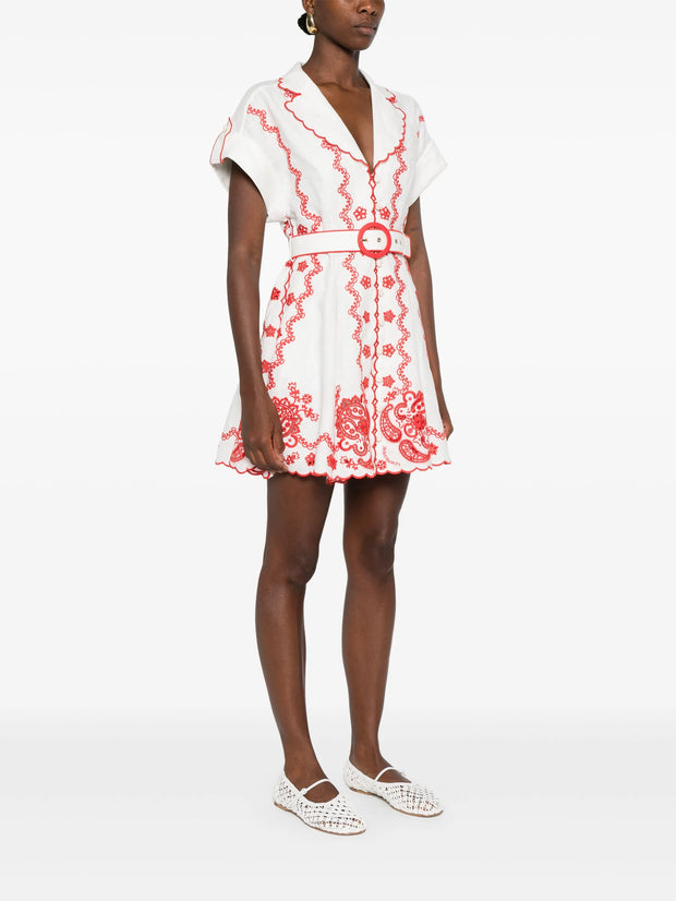 ZIMMERMANN - Lucky Embroidered Mini Dress