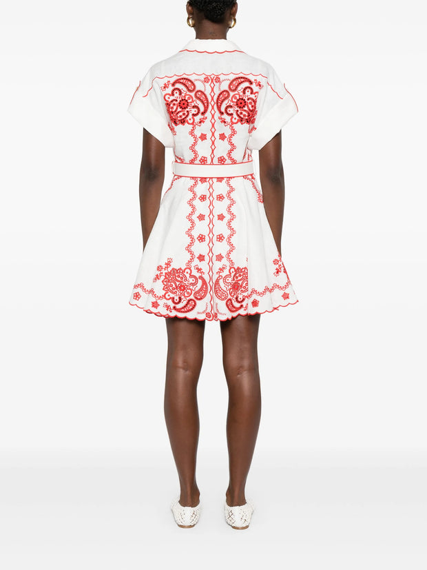 ZIMMERMANN - Lucky Embroidered Mini Dress