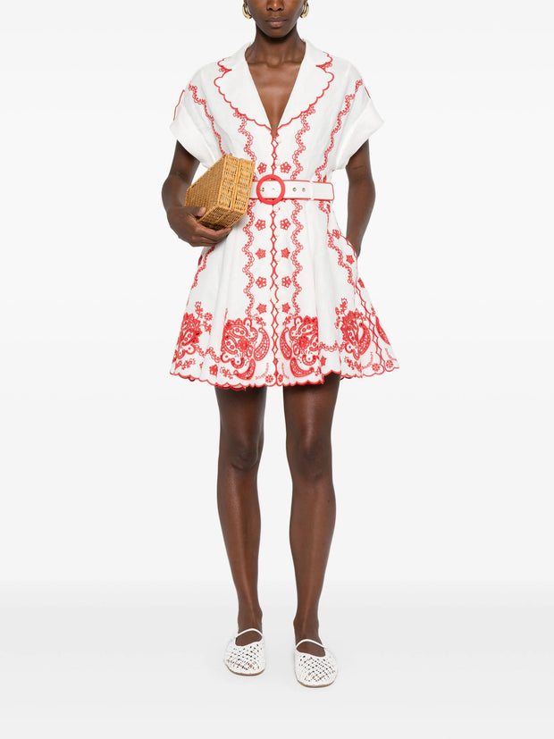 ZIMMERMANN - Lucky Embroidered Mini Dress