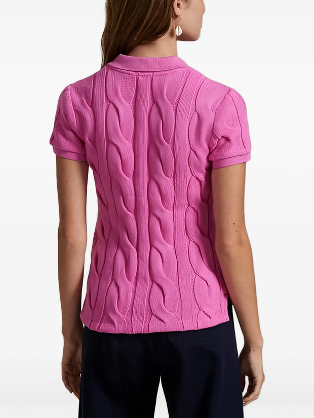 POLO RALPH LAUREN - Cable-Knit Cotton Polo Shirt