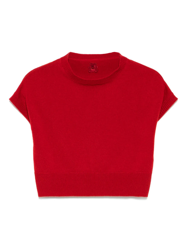 Genova Sleeveless Cashmere Jumper - Red La Scala