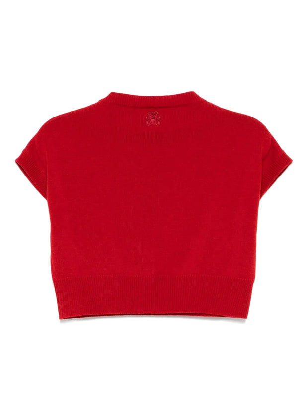 Genova Sleeveless Cashmere Jumper - Red La Scala