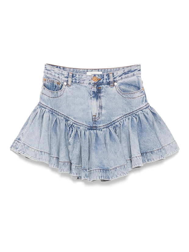 ZIMMERMANN - Frilled Denim Mini Skirt