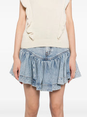 ZIMMERMANN - Frilled Denim Mini Skirt