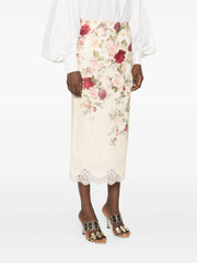 ZIMMERMANN - Floral-Print Lace-Trimmed Skirt