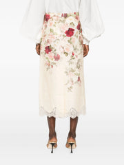 ZIMMERMANN - Floral-Print Lace-Trimmed Skirt