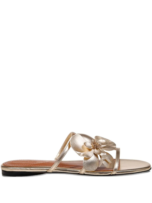 ZIMMERMANN - Flower-Embellished Slide Sandals