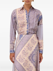 ZIMMERMANN - Mix-Print Button-Up Shirt