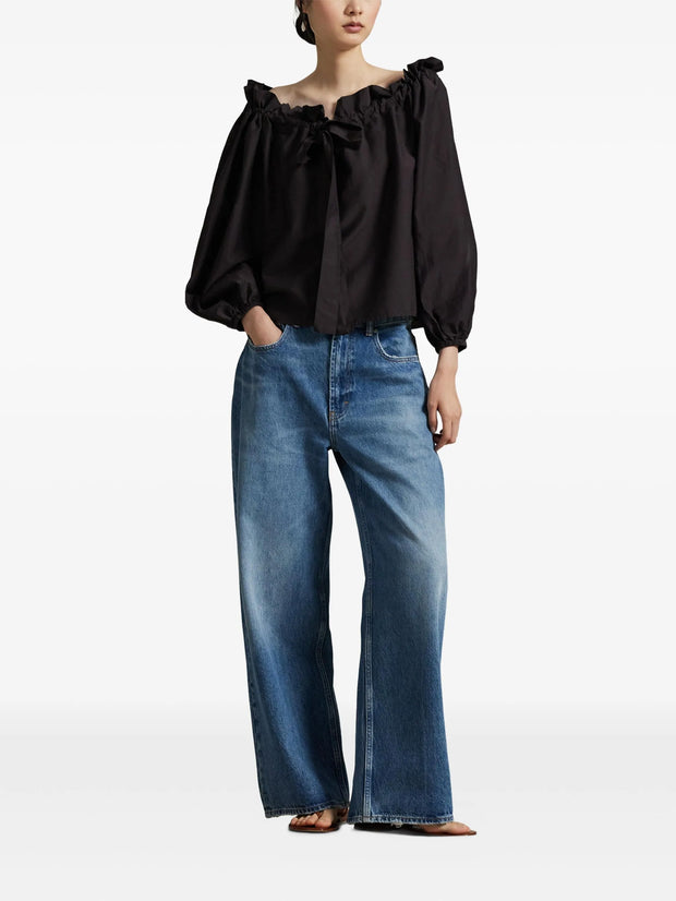 POLO RALPH LAUREN - Tie-Front Puff-Sleeve Blouse