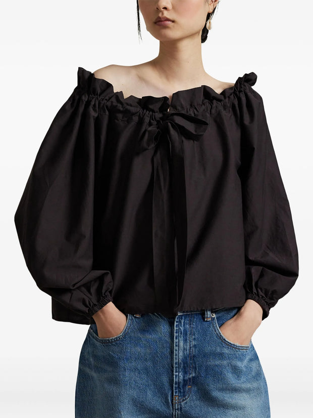 POLO RALPH LAUREN - Tie-Front Puff-Sleeve Blouse