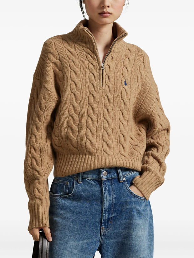 POLO RALPH LAUREN - Cable-Knit Mock-Neck Sweater