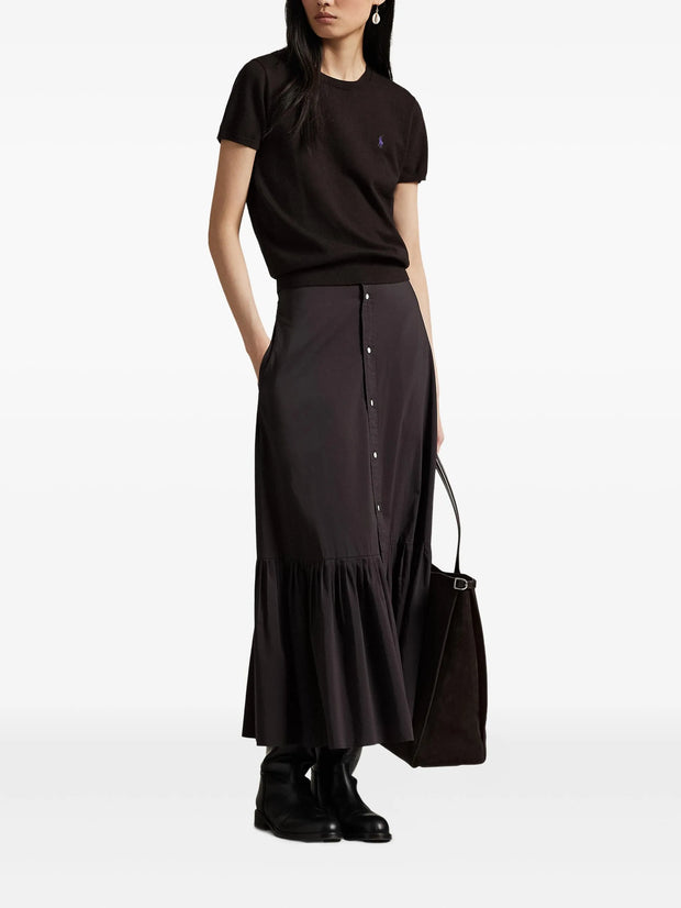 POLO RALPH LAUREN - Button-Front Ruffled Skirt