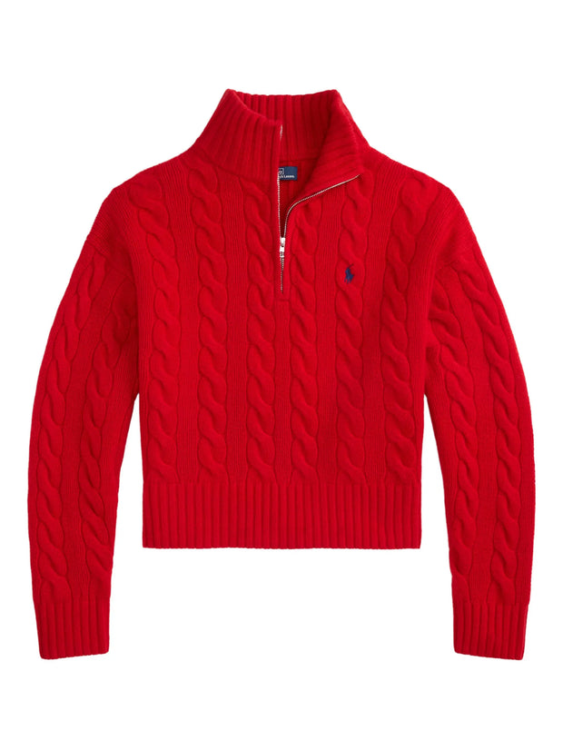 POLO RALPH LAUREN - Cable-Knit Half-Zip Jumper