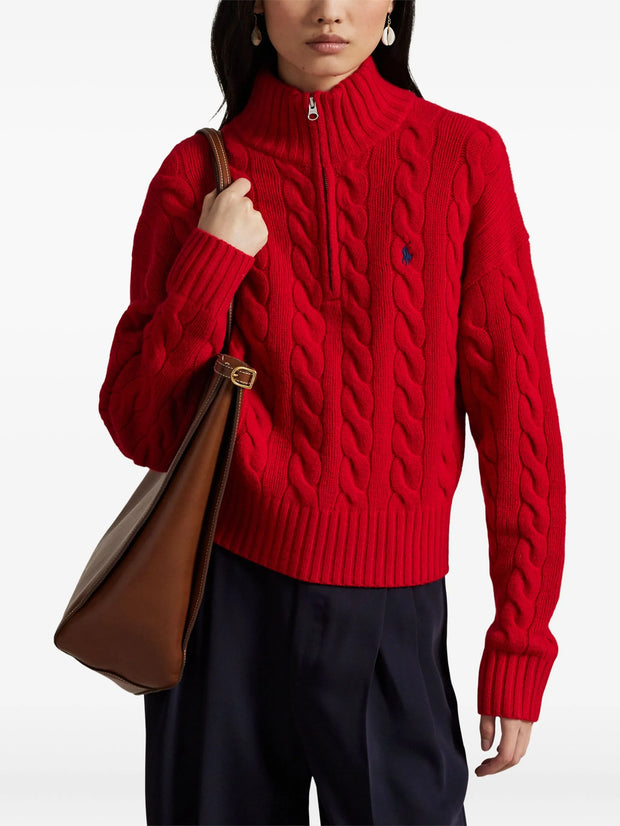 POLO RALPH LAUREN - Cable-Knit Half-Zip Jumper