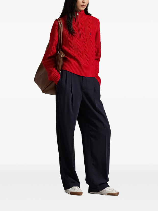 POLO RALPH LAUREN - Cable-Knit Half-Zip Jumper
