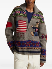 POLO RALPH LAUREN - Fair Isle-Pattern Polo-Bear Cardigan
