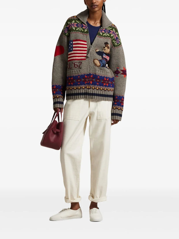 POLO RALPH LAUREN - Fair Isle-Pattern Polo-Bear Cardigan