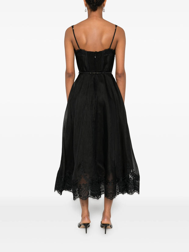 ZIMMERMANN - Lace-Trimmed Corset Midi Dress