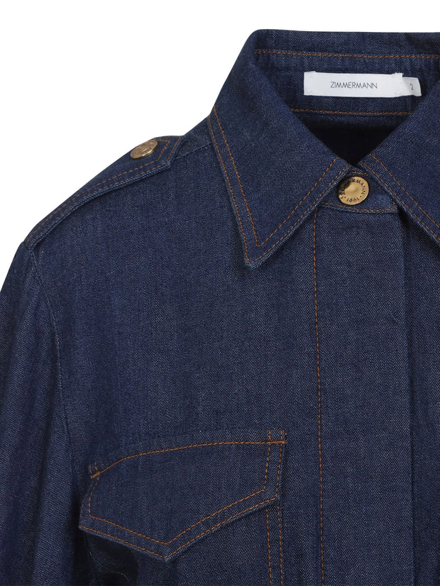 ZIMMERMANN - Belted Denim Shirt Dress