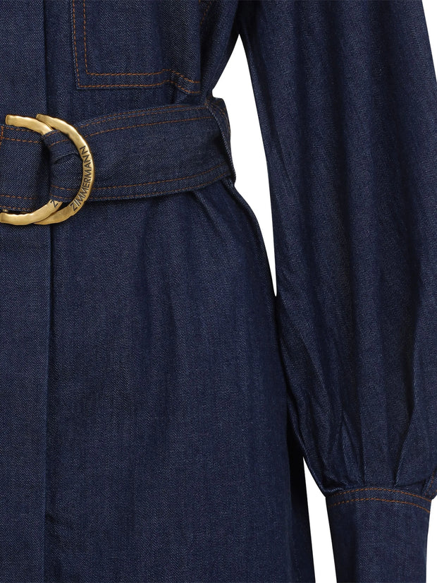 ZIMMERMANN - Belted Denim Shirt Dress