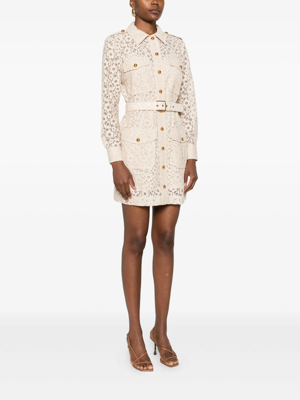 ZIMMERMANN - Floral-Lace Belted Mini Dress