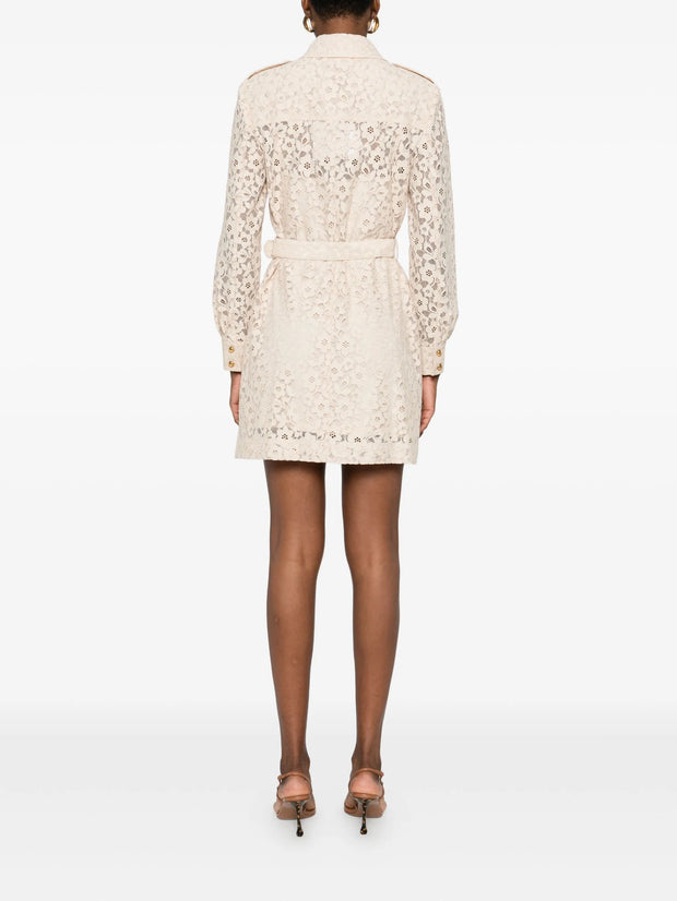 ZIMMERMANN - Floral-Lace Belted Mini Dress