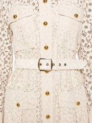 ZIMMERMANN - Floral-Lace Belted Mini Dress