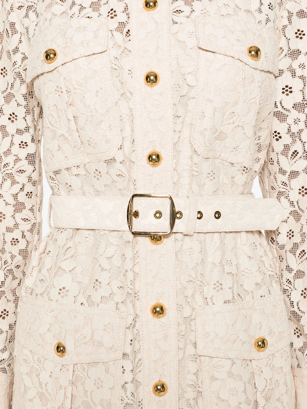 ZIMMERMANN - Floral-Lace Belted Mini Dress