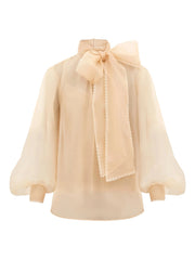 ZIMMERMANN - Memento Organza Bow-Lace Blouse