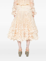 ZIMMERMANN - Floral-Applique Midi Skirt