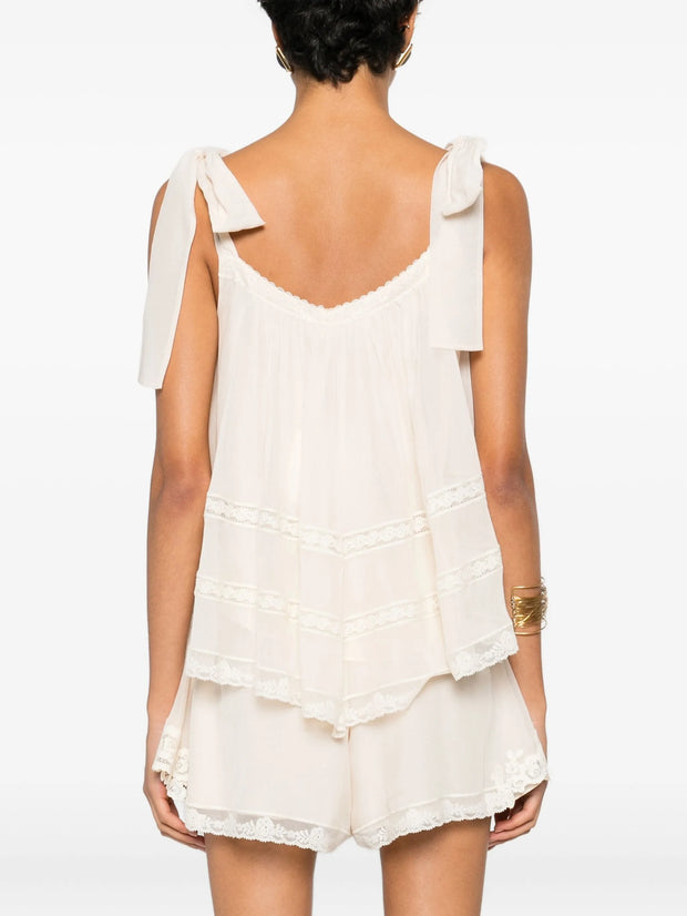 ZIMMERMANN - Tie-Shoulder Lace Top