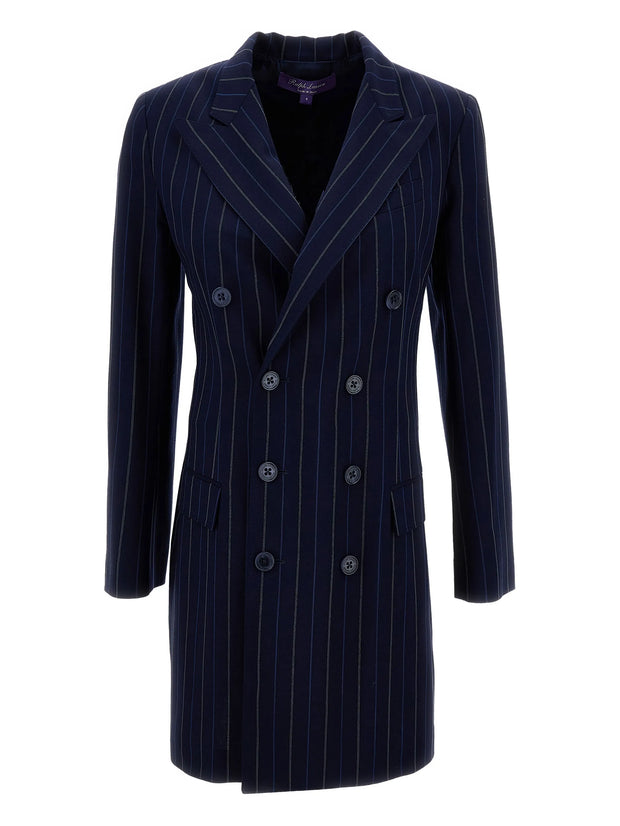 Ralph Lauren Collection - Camden Pinstripe Double-Breasted Mini Dress