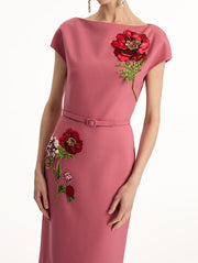 Oscar de la Renta - Pink Peony Belted Dress